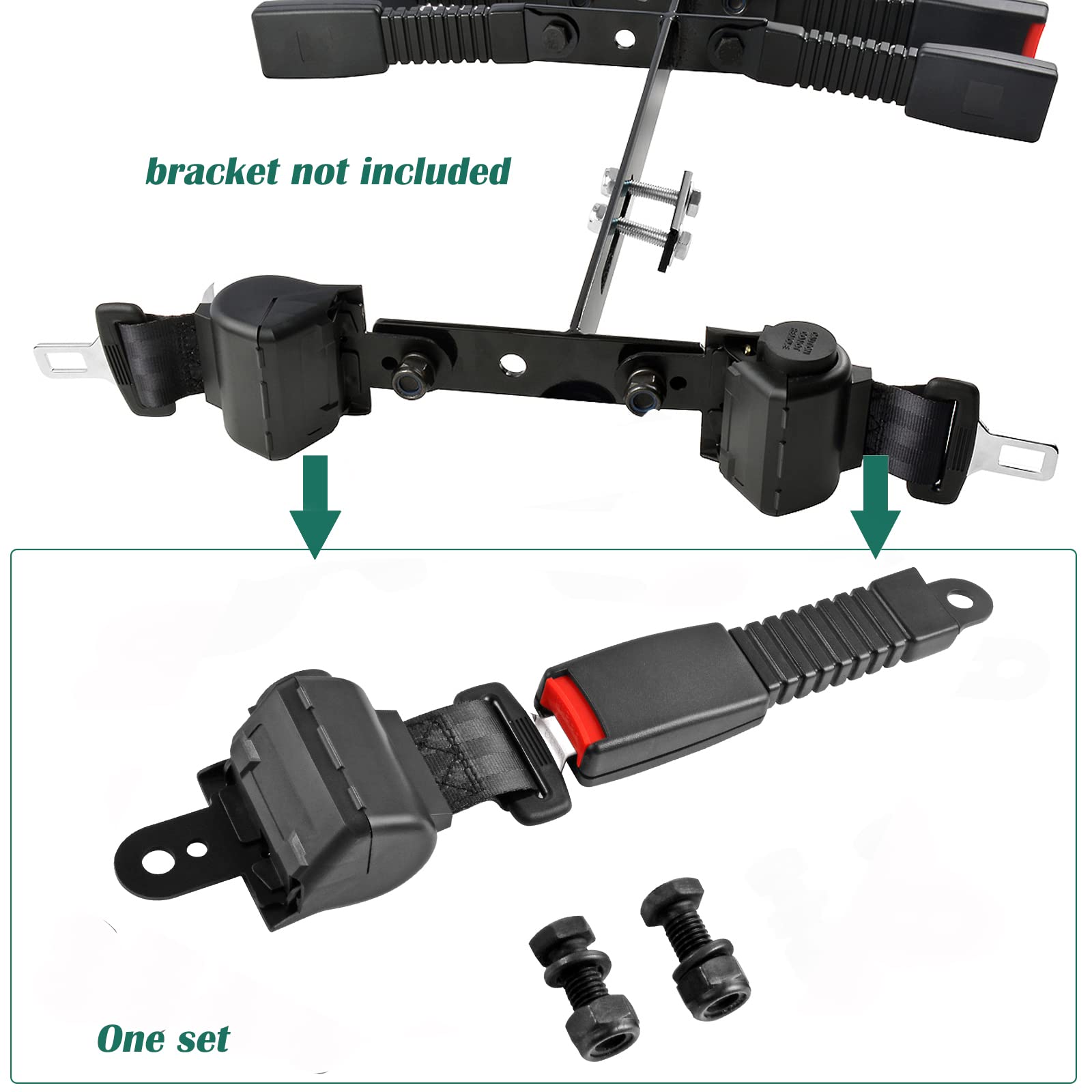 Roykaw Retractable Golf Cart Seat Belt Kit for EZGO Yamaha Club Car Go Kart UTV Safety and Comfort - View 4 of 7