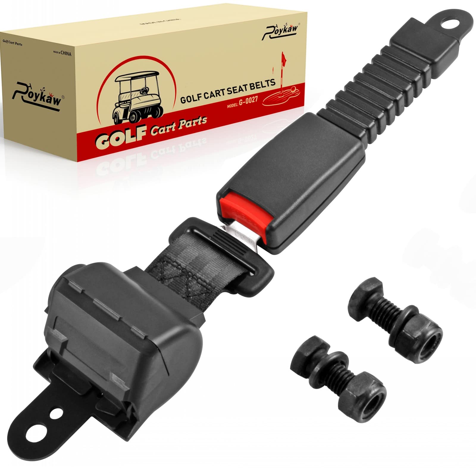 Roykaw Retractable Golf Cart Seat Belt Kit for EZGO Yamaha Club Car Go Kart UTV Safety and Comfort