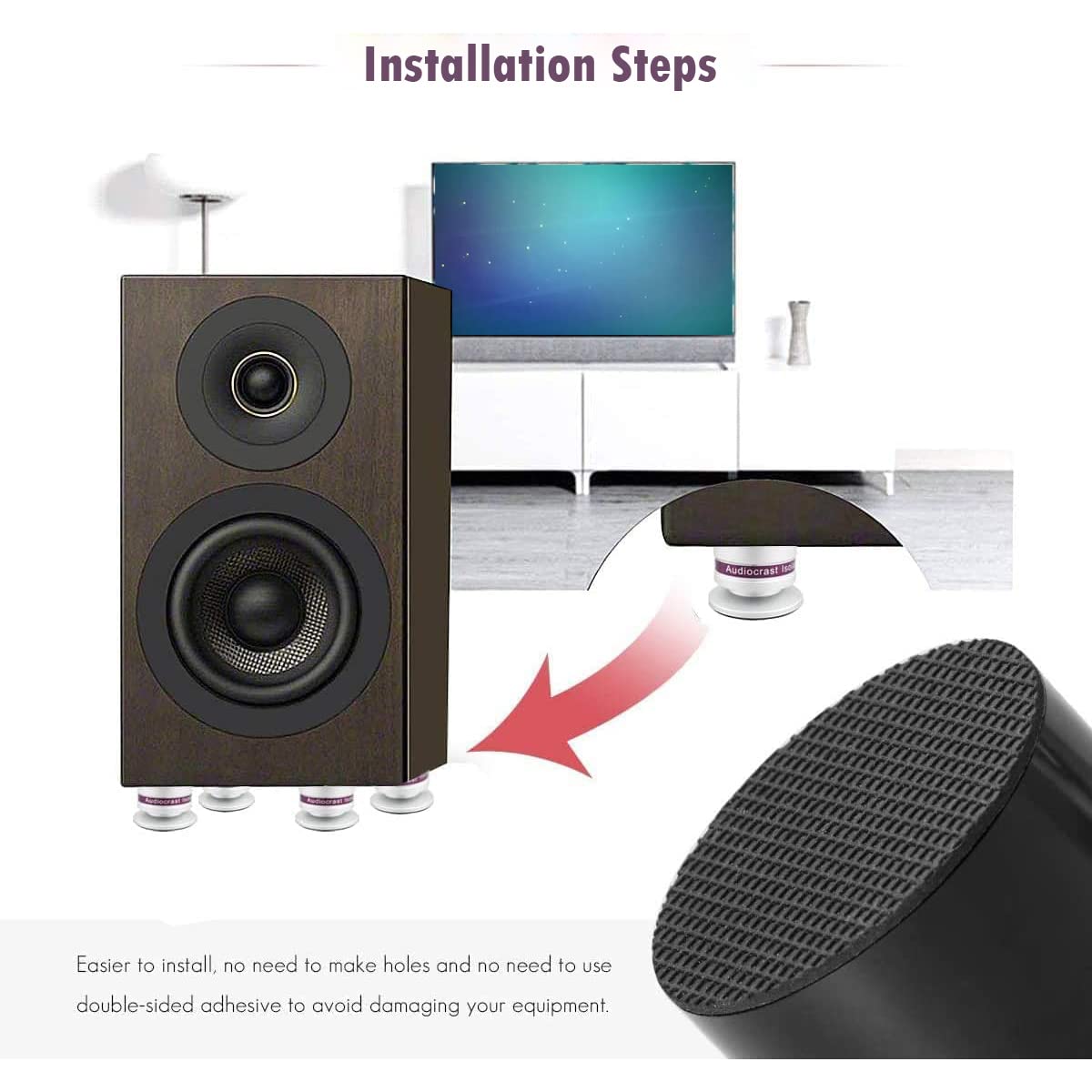 Audiocrast IF03S Speaker Isolators HiFi Stand Feet Pads Shock Absorber Isolation Pucks for Turntable Amp CD DAC Recorder - View 3 of 9