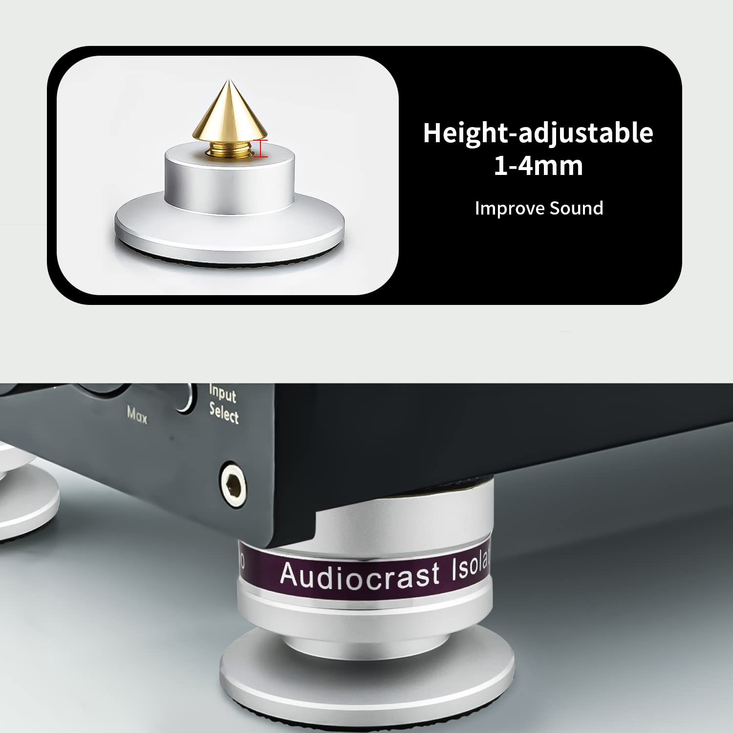 Audiocrast IF03S Speaker Isolators HiFi Stand Feet Pads Shock Absorber Isolation Pucks for Turntable Amp CD DAC Recorder - View 8 of 9