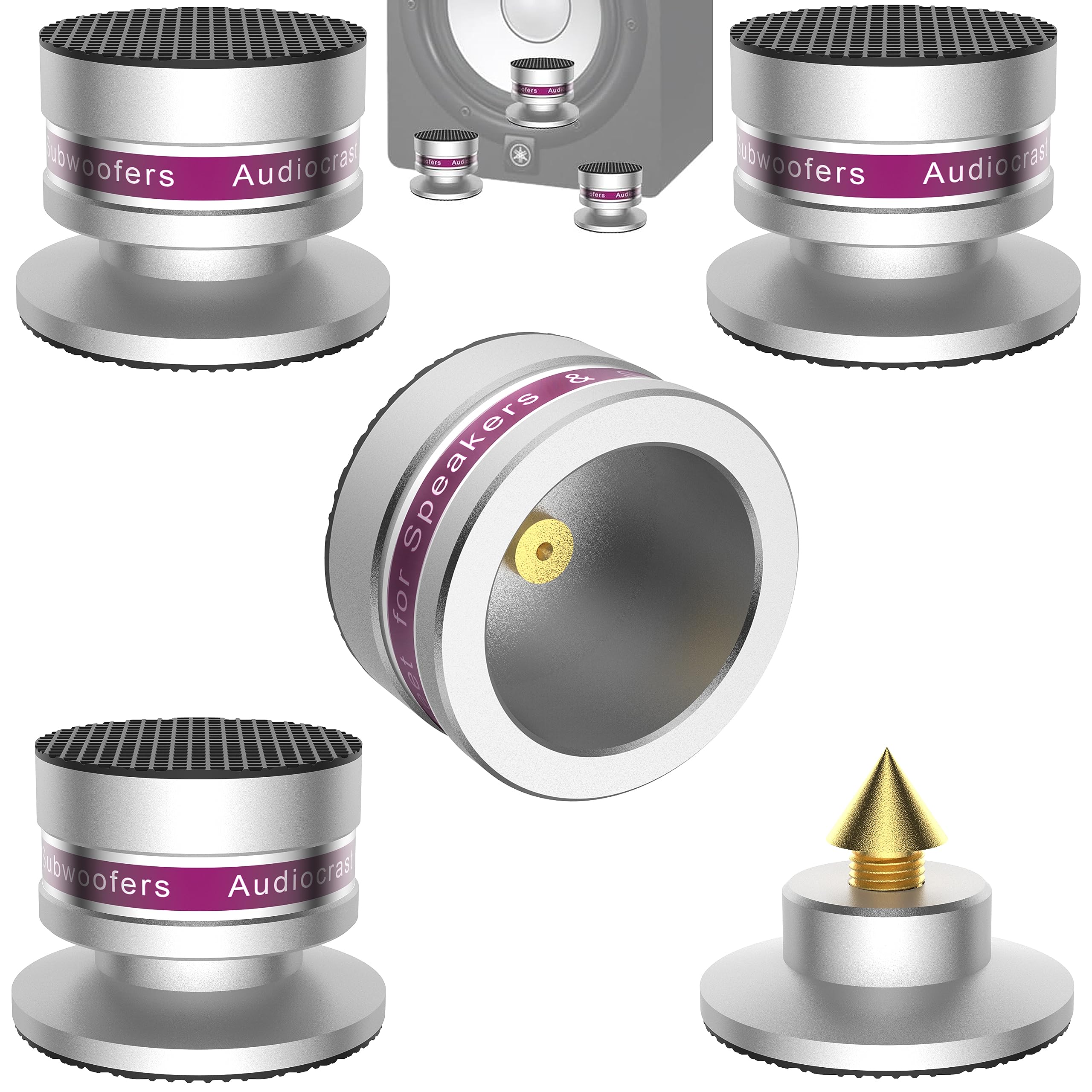 Audiocrast IF03S Speaker Isolators HiFi Stand Feet Pads Shock Absorber Isolation Pucks for Turntable Amp CD DAC Recorder