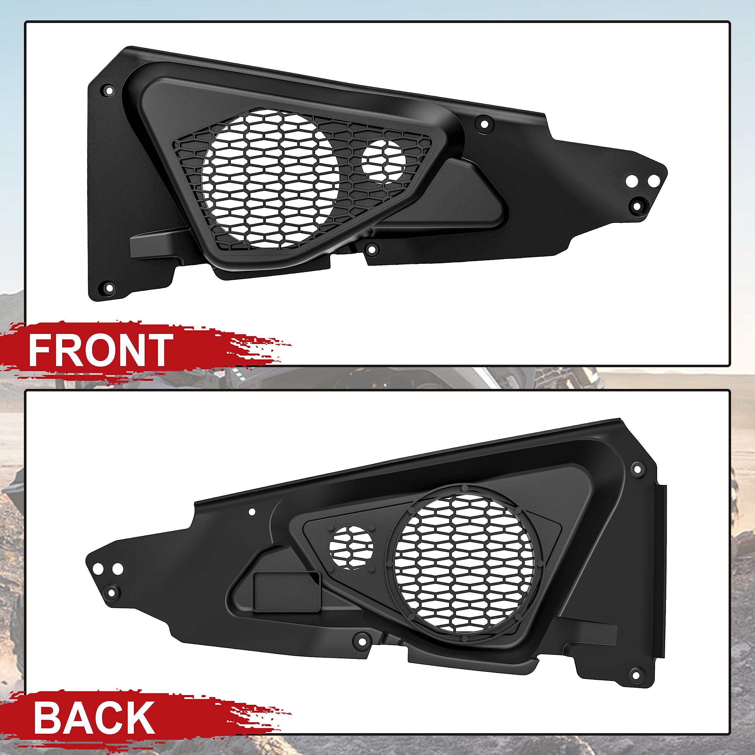 SAUTVS SAUTVS UTV Door Speaker Pods for RZR 6.5 Inch Front Panels Compatible with Polaris RZR XP 1000 RZR 900 Accessories 2014-2019 2PCS - View 6 of 7