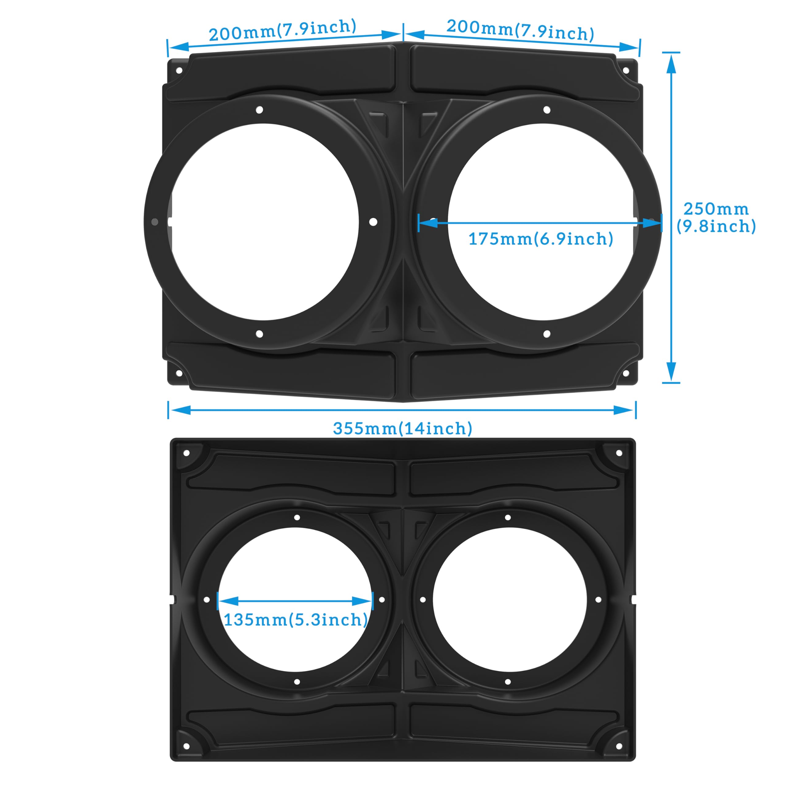 SAUTVS Waterproof UTV Speaker Pod Enclosure for RZR Universal 6.5 Inch Overhead Speaker Box Accessories for Polaris RZR - View 6 of 6