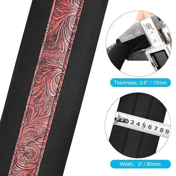 LEKATO "LEKATO 3" Padded Bass Guitar Strap - Adjustable 45"-55", Includes Picks & Safety Locks" - View 5 of 10