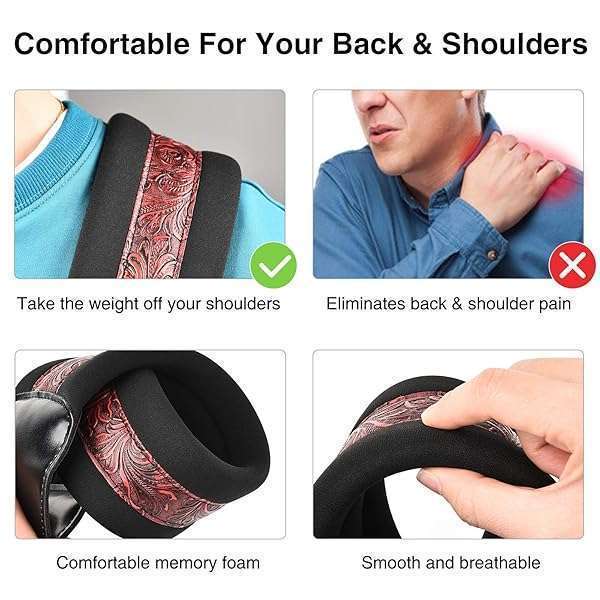 LEKATO "LEKATO 3" Padded Bass Guitar Strap - Adjustable 45"-55", Includes Picks & Safety Locks" - View 6 of 10