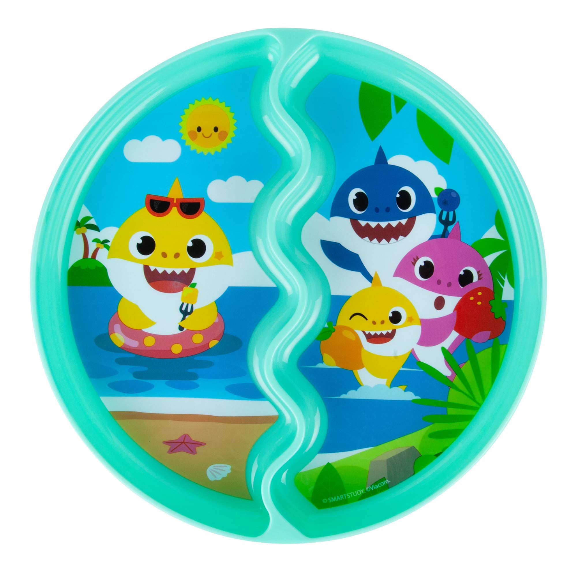 The First Years Pinkfong Baby Shark Suction Plate - Dishwasher Safe Baby Feeding Essential for Solid Food & Baby Led Weaning