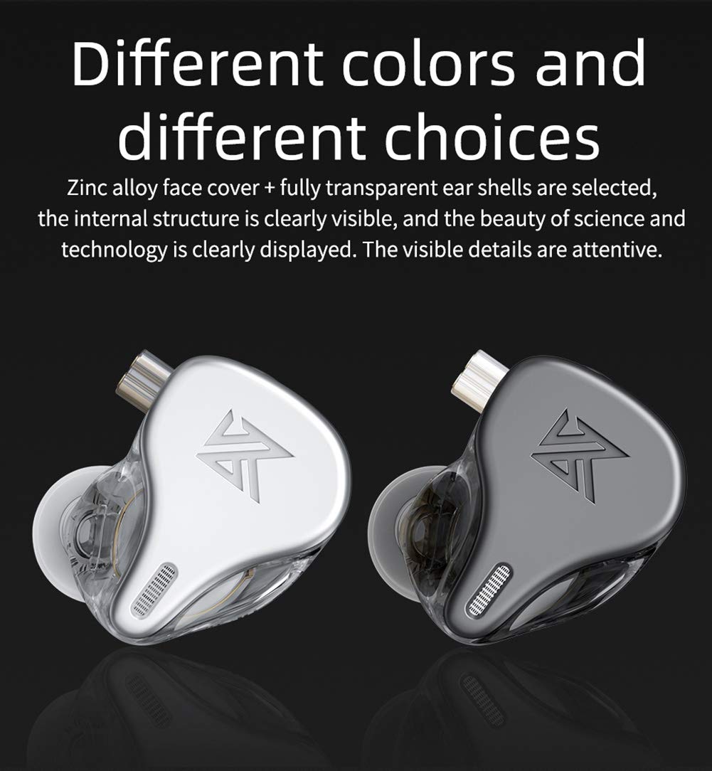 KZ DQ6 Three-Unit Dynamic In-Ear Headphones HiFi Stereo Noise Isolating Wired Earbuds with Detachable Cable and Mic Silvery - View 8 of 9