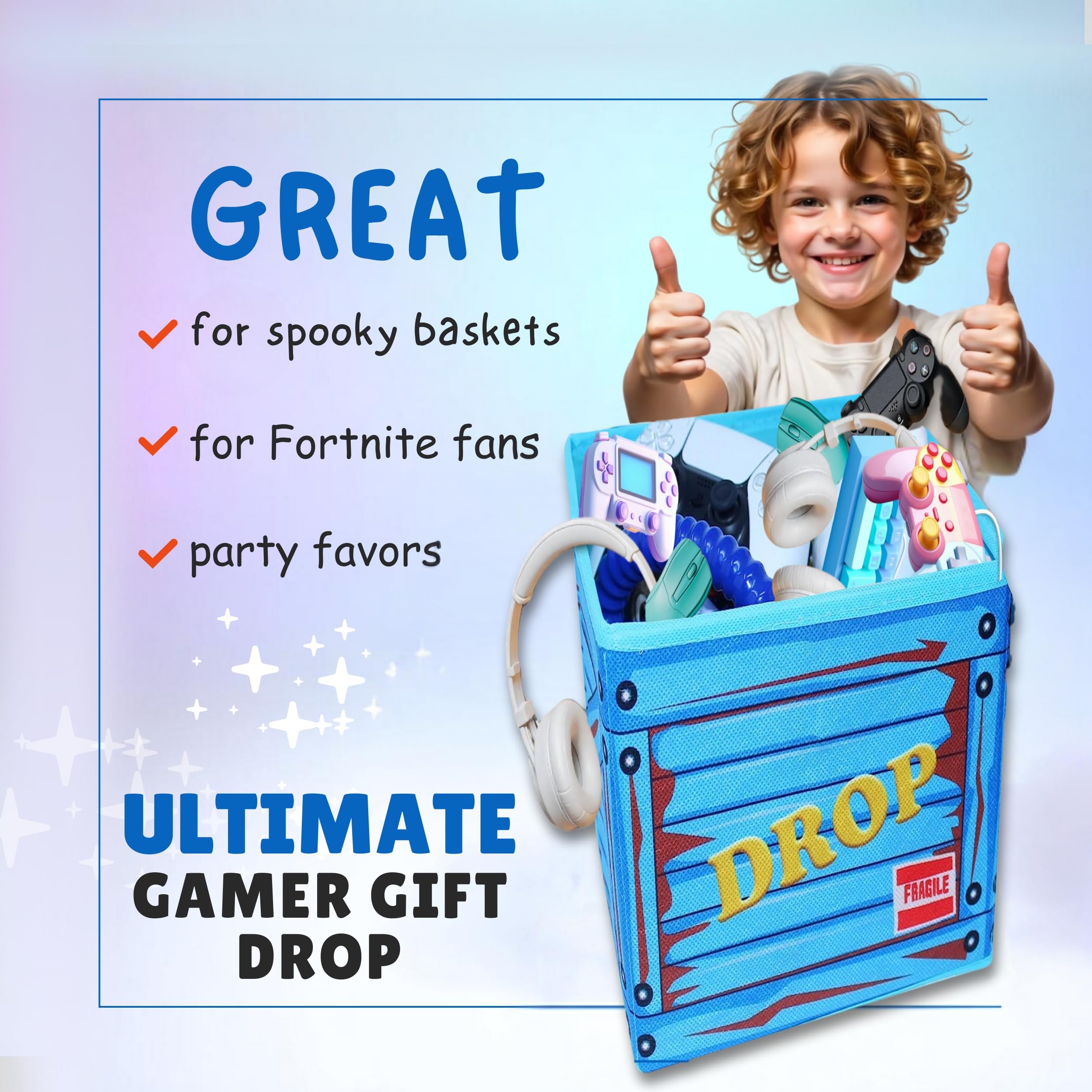 TidyFriend Fabric LootBox Big Collapsible Box 18x14x14 Stackable Supply Bin Durable Space Saving Organizer in Bright Colors - View 8 of 8