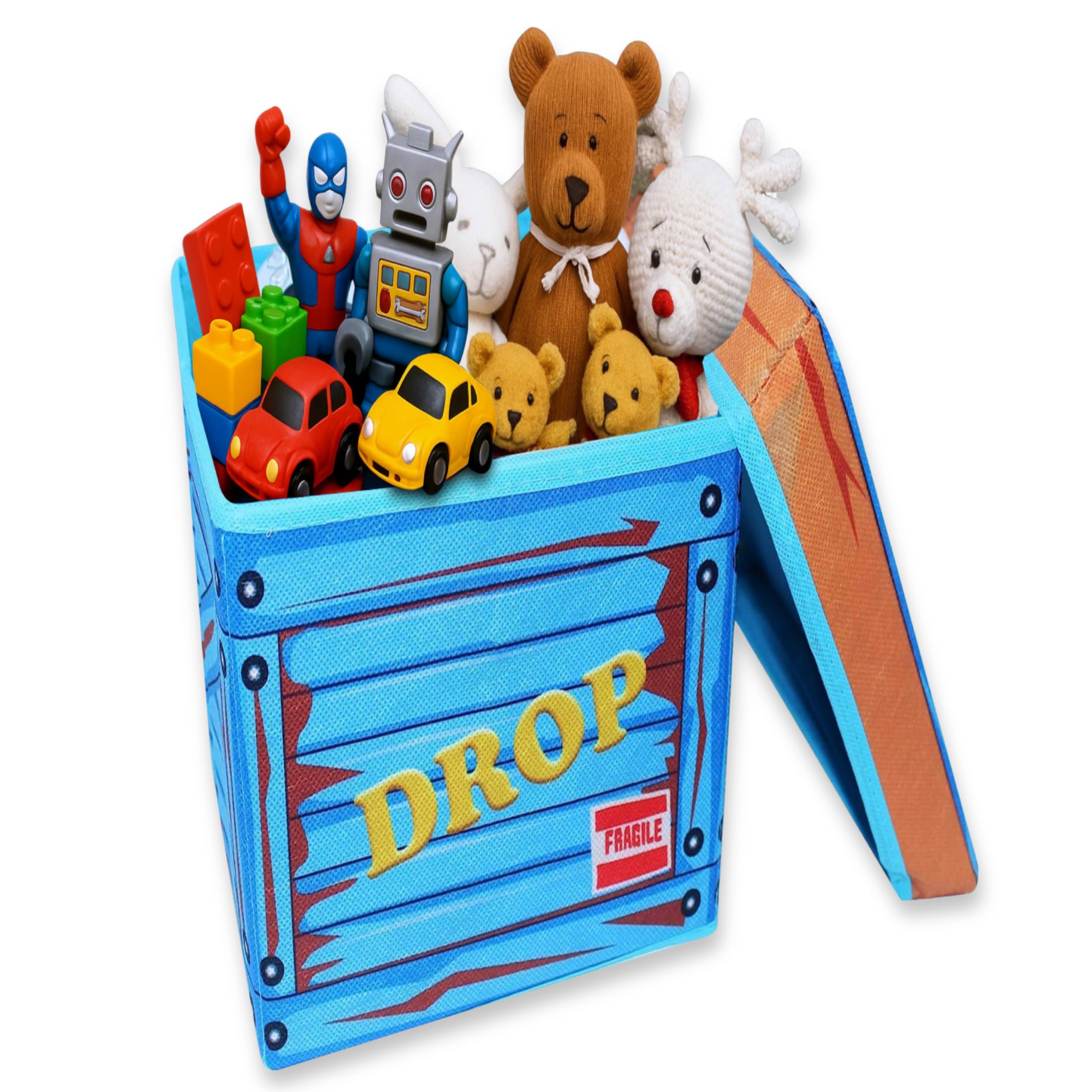 TidyFriend Fabric LootBox Big Collapsible Box 18x14x14 Stackable Supply Bin Durable Space Saving Organizer in Bright Colors