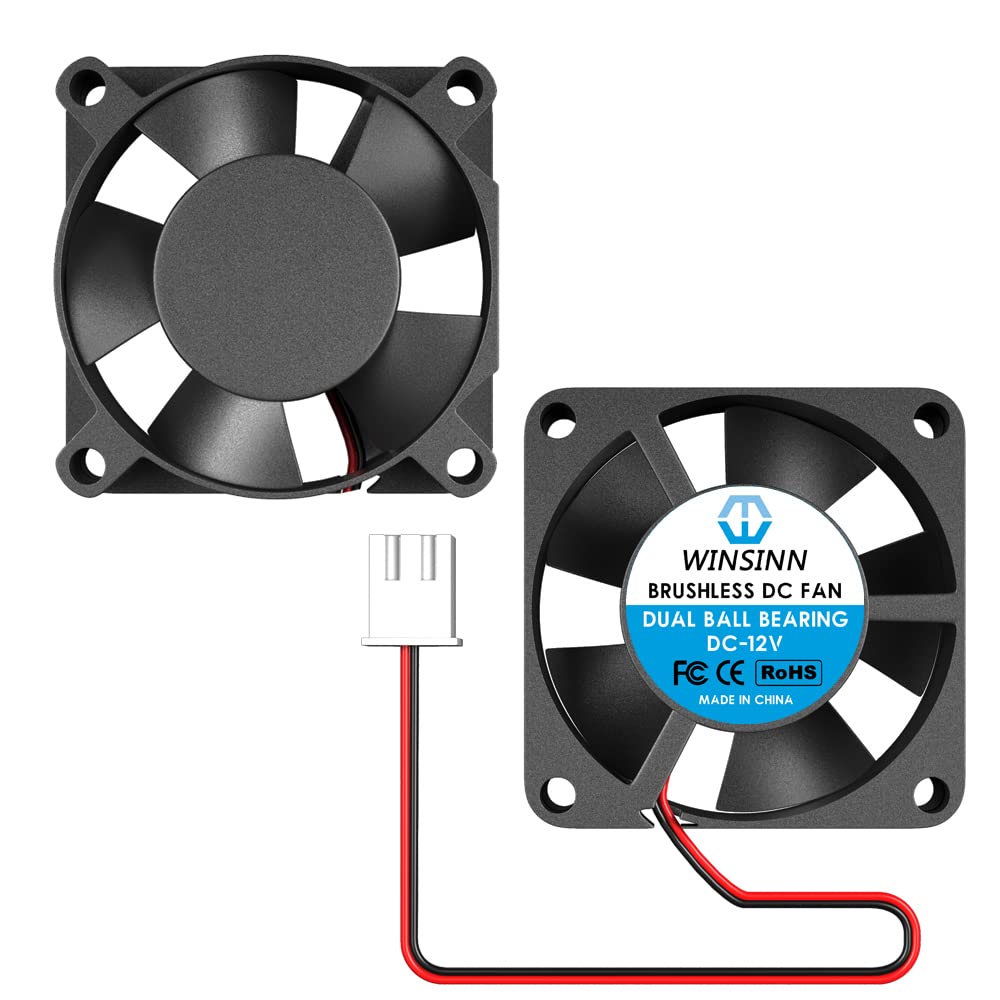 WINSINN 30mm 12V Fan Pack of 2 for 3D Printers Brushless Cooling Dual Ball Bearing 3010 Micro Fans