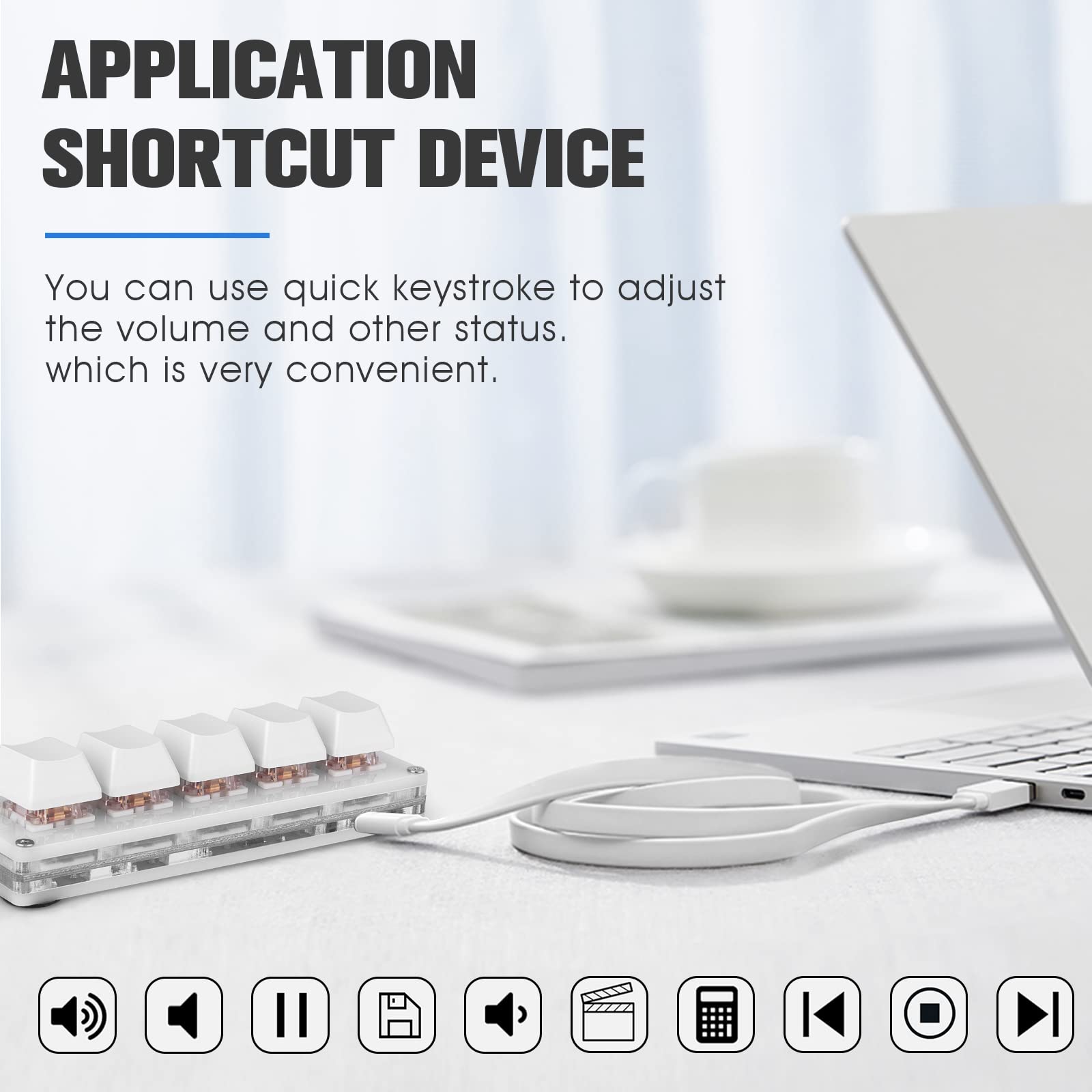 Ecarke Mini Macro Mechanical Keyboard Gaming Keypad Cherry Shaft Hotswap USB RGB LED Light for Windows Mac OSU Rhythm Games - View 6 of 6