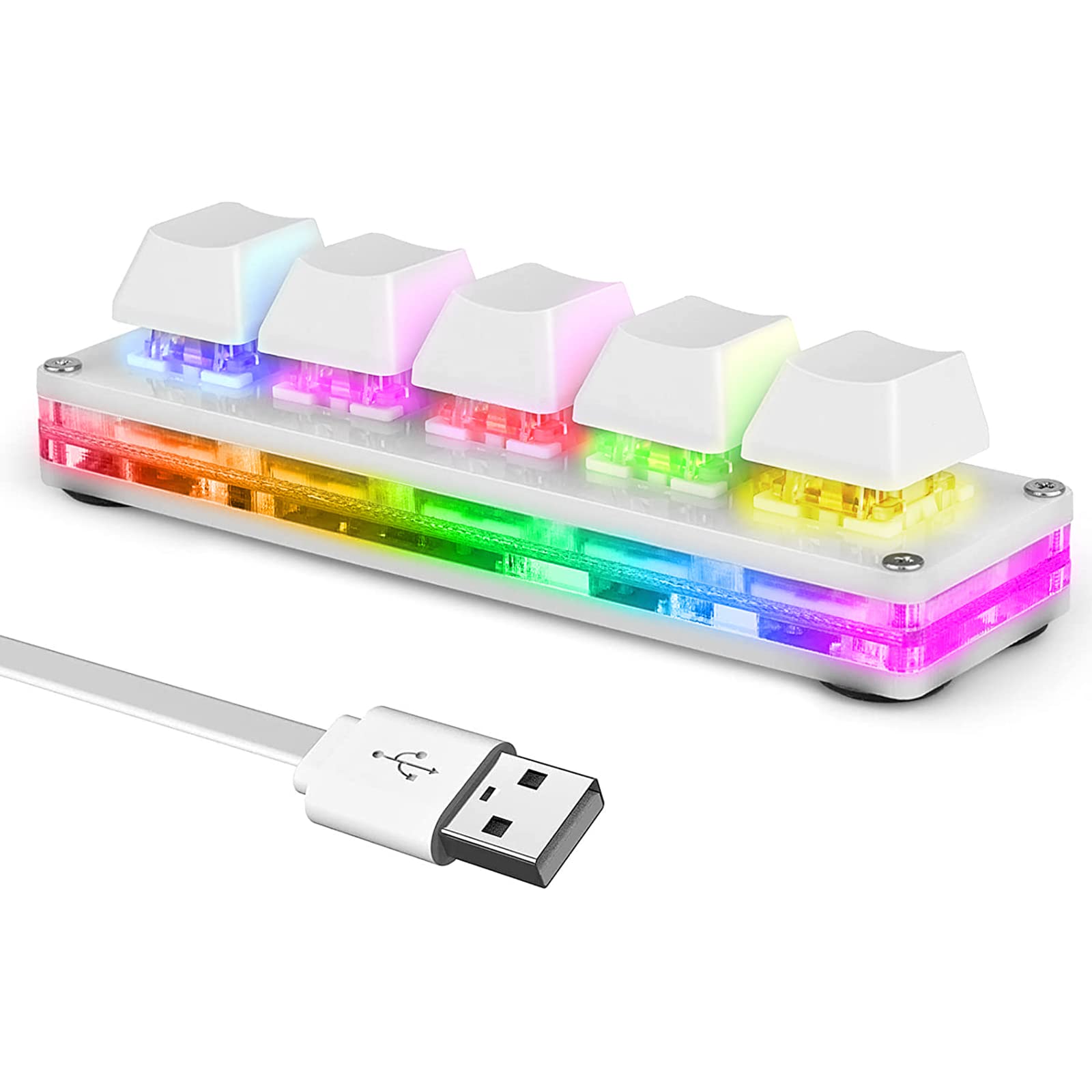 Ecarke Mini Macro Mechanical Keyboard Gaming Keypad Cherry Shaft Hotswap USB RGB LED Light for Windows Mac OSU Rhythm Games