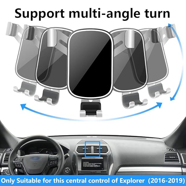 LUNQIN LUNQIN Car Phone Holder for 2016-2019 Ford Explorer Big Phones Case Friendly Auto Accessories Navigation Bracket Mobile Cellphone Mount - View 6 of 7