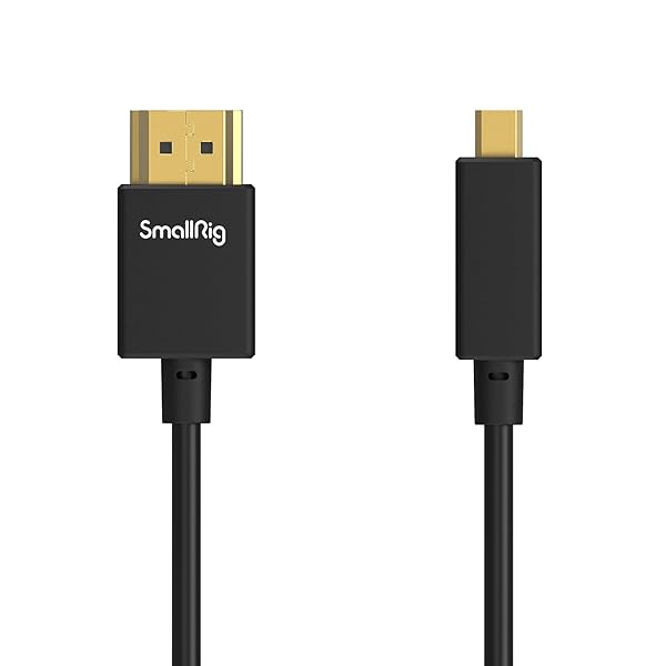 SMALLRIG 35cm Ultra Thin HDMI Cable - 4K 60Hz for Sony A7RIII, A6600, FUJIFILM X-T3/X-T4, GoPro Hero 7/6/5 - Flexible & High Speed