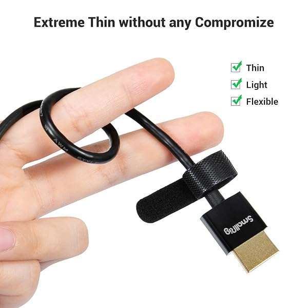 SMALLRIG SMALLRIG C to A Cable, Ultra Thin Cable 55cm/1.8Ft, Super Flexible Slim High Speed 4K 60Hz HDR 2.0, Fits for Sony HDR-XR50, for Nikon Z6 Z7 for Canon EOS RP, EOS R - 3041 - View 6 of 9