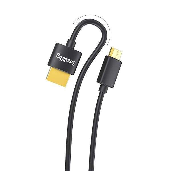 SMALLRIG SMALLRIG C to A Cable, Ultra Thin Cable 55cm/1.8Ft, Super Flexible Slim High Speed 4K 60Hz HDR 2.0, Fits for Sony HDR-XR50, for Nikon Z6 Z7 for Canon EOS RP, EOS R - 3041 - View 8 of 9