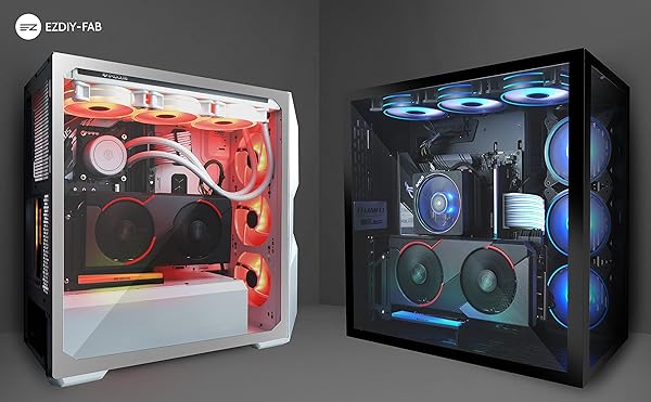 EZDIY-FAB EZDIY-FAB Vertical Graphics Card Holder Bracket with ARGB LED GPU Mount and PCIE3.0 Riser Cable Black - View 6 of 8