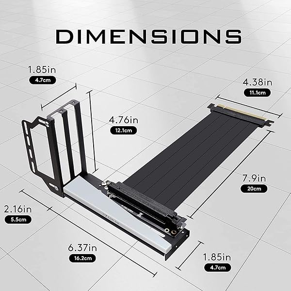 EZDIY-FAB EZDIY-FAB Vertical Graphics Card Holder Bracket with ARGB LED GPU Mount and PCIE3.0 Riser Cable Black - View 8 of 8
