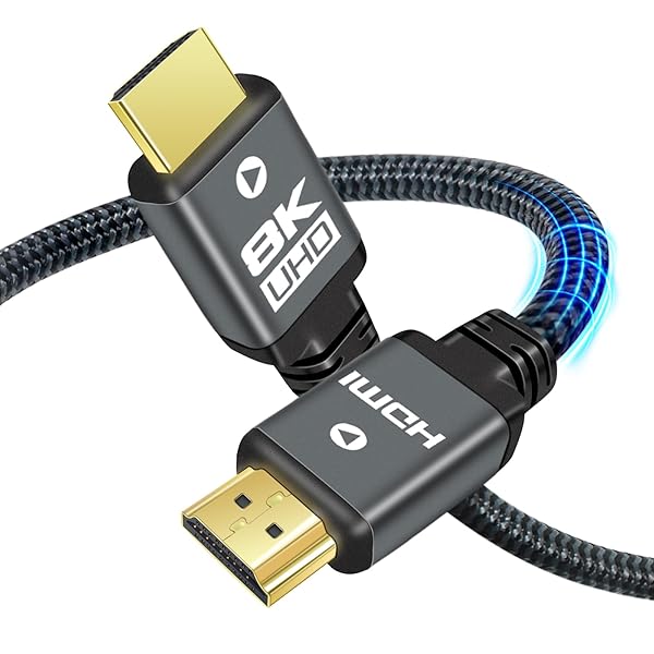Yauhody Yauhody 8K HDMI 2.1 Cable 3ft Ultra High Speed Heavy Duty Nylon Braided for PS5 PS4 TV 48Gbps Real 8K 60Hz 4K 120Hz Dynamic HDR - View 2 of 10
