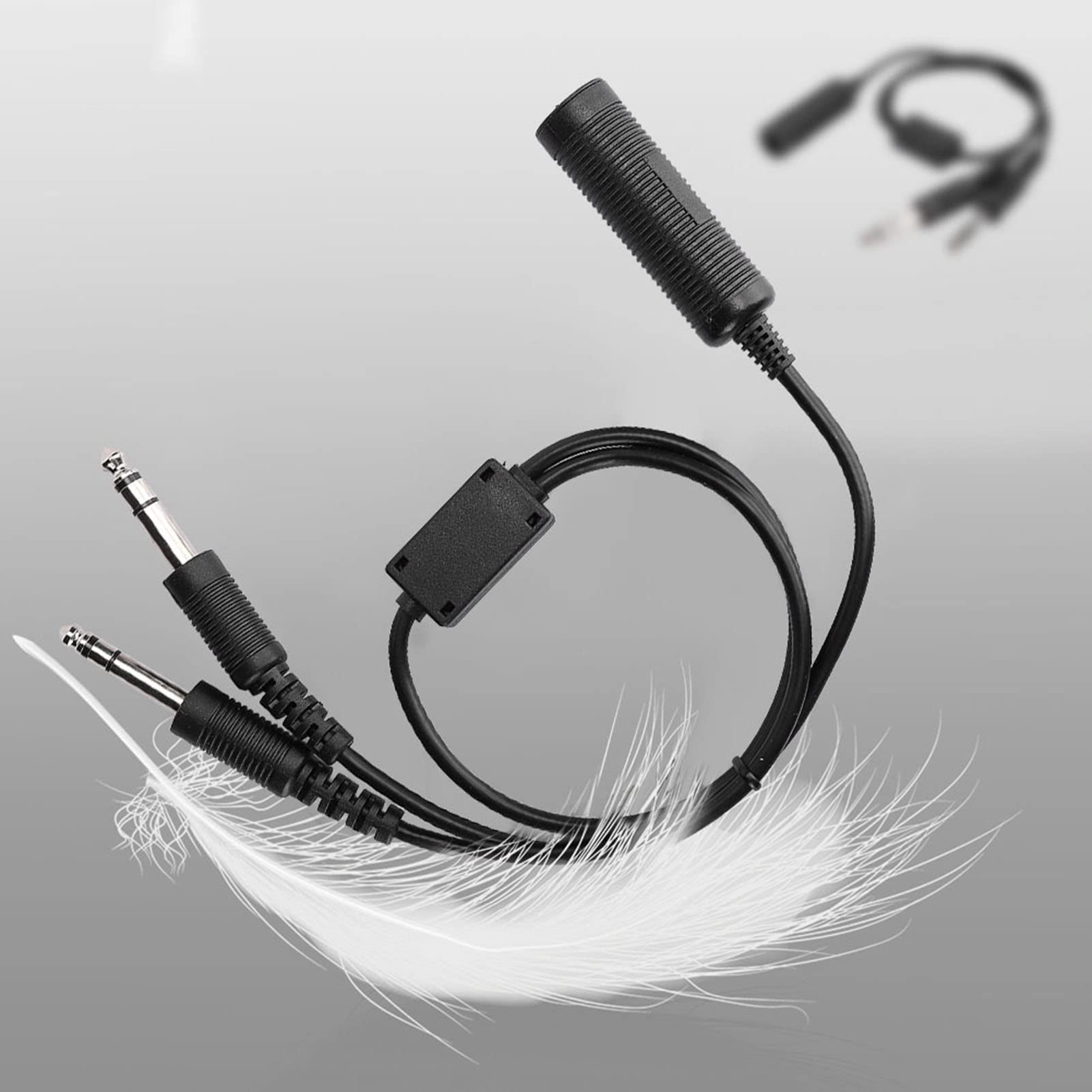 Helicopter Headset Adapter Cable for General Aviation Headphones Splitter for Enhanced Audio Experience - View 4 of 9