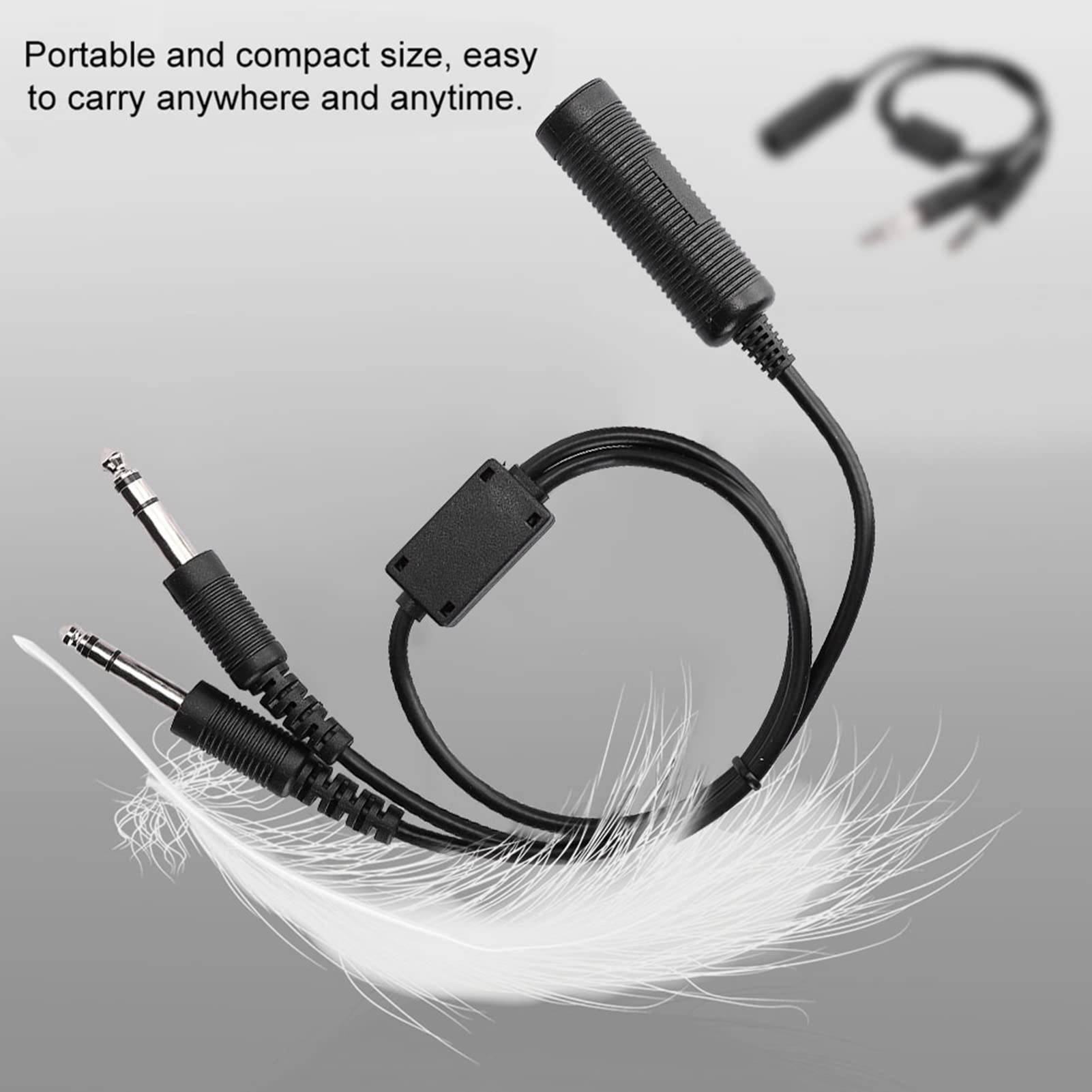 Helicopter Headset Adapter Cable for General Aviation Headphones Splitter for Enhanced Audio Experience - View 6 of 9