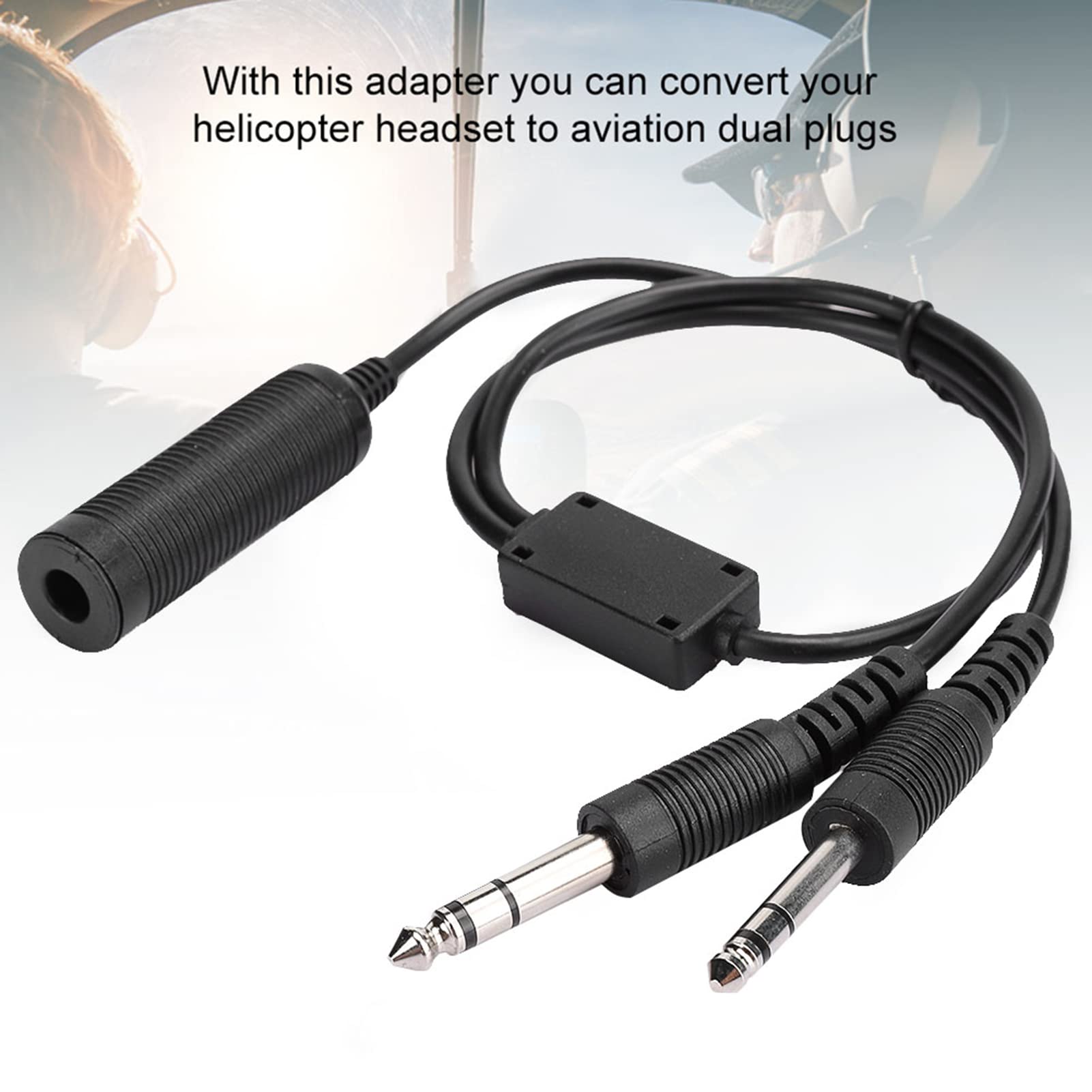 Helicopter Headset Adapter Cable for General Aviation Headphones Splitter for Enhanced Audio Experience - View 7 of 9