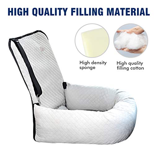 BCOCHAO Dog Car Seat Pet Booster Seat for Safe Comfortable Travel Easy to Clean Off White - View 4 of 7