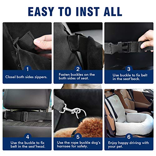 BCOCHAO Dog Car Seat Pet Booster Seat for Safe Comfortable Travel Easy to Clean Off White - View 7 of 7