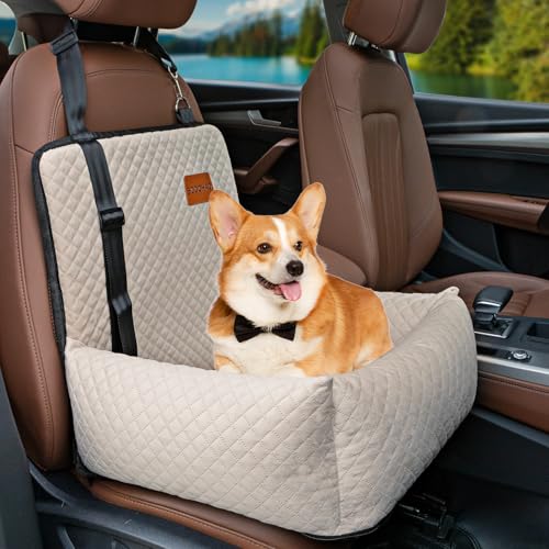 BCOCHAO Dog Car Seat Pet Booster Seat for Safe Comfortable Travel Easy to Clean Off White - View 2 of 7