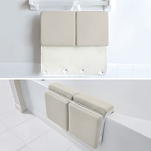 BABY BOOTH Bath Kneeler and Elbow Rest Pad Set Thick Kneeling Mat with Toy Organizer for Comfortable Baby Bathing Time Beige - View 3 of 8