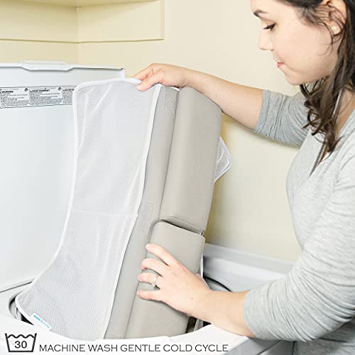 BABY BOOTH Bath Kneeler and Elbow Rest Pad Set Thick Kneeling Mat with Toy Organizer for Comfortable Baby Bathing Time Beige - View 7 of 8