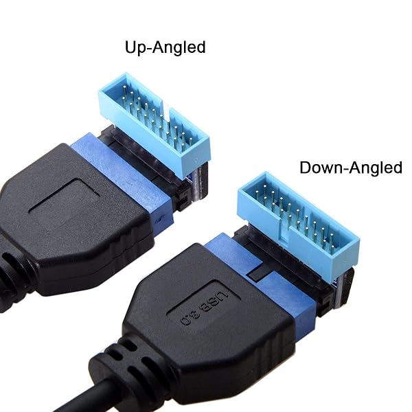 cablecc Cablecc USB 3.0 20pin Male to Female Extension Adapter Up Angled 90 Degree for Motherboard Mainboard Connector - View 4 of 8