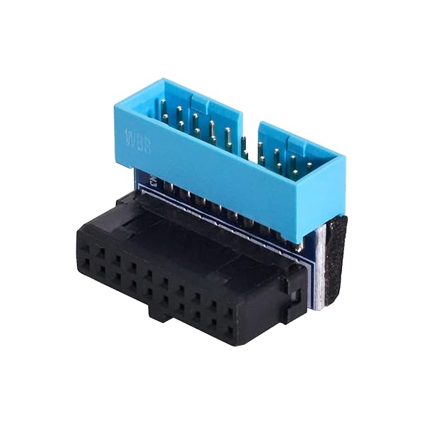 cablecc Cablecc USB 3.0 20pin Male to Female Extension Adapter Up Angled 90 Degree for Motherboard Mainboard Connector - View 6 of 8