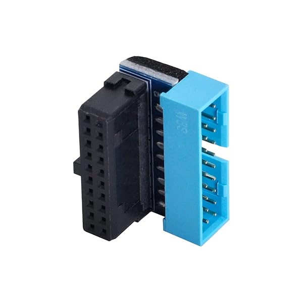 cablecc Cablecc USB 3.0 20pin Male to Female Extension Adapter Up Angled 90 Degree for Motherboard Mainboard Connector - View 7 of 8