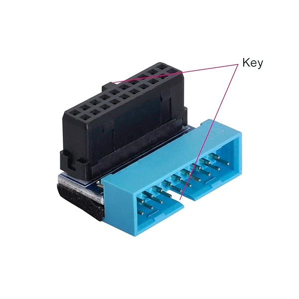 cablecc Cablecc USB 3.0 20pin Male to Female Extension Adapter Up Angled 90 Degree for Motherboard Mainboard Connector - View 8 of 8