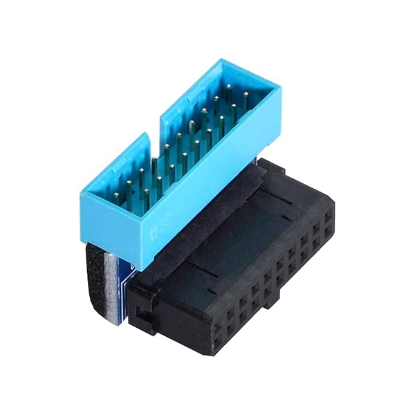 cablecc Cablecc USB 3.0 20pin Male to Female Extension Adapter Up Angled 90 Degree for Motherboard Mainboard Connector - View 2 of 8