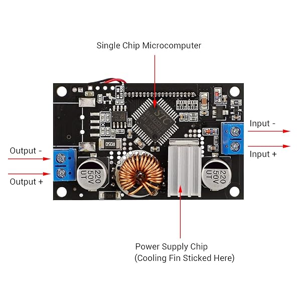 DROK DROK Voltage Boost Converter DC 6-30V to 5V 7-32V 12V 24V 5A Adjustable Regulator with LCD Display Power Supply Module Circuit Board - View 4 of 9