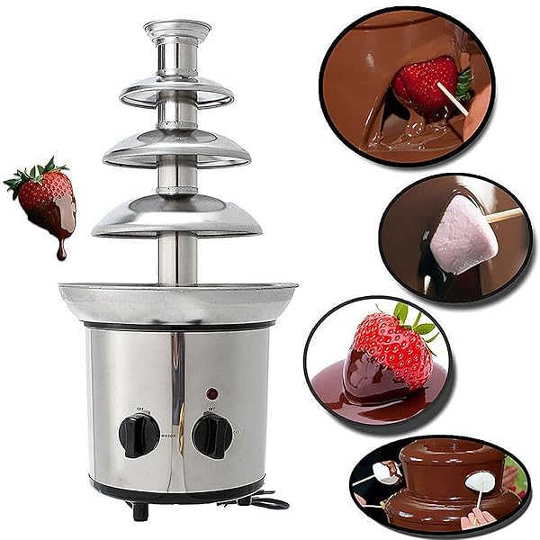ZEVELOO Chocolate Fountain Machine 4 Tier Electric Fondue 4 Pound Capacity for Chocolate Candy Butter Cheese Perfect for Parties and Events - View 3 of 7