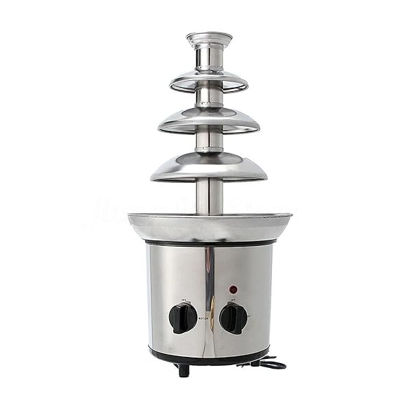 ZEVELOO Chocolate Fountain Machine 4 Tier Electric Fondue 4 Pound Capacity for Chocolate Candy Butter Cheese Perfect for Parties and Events