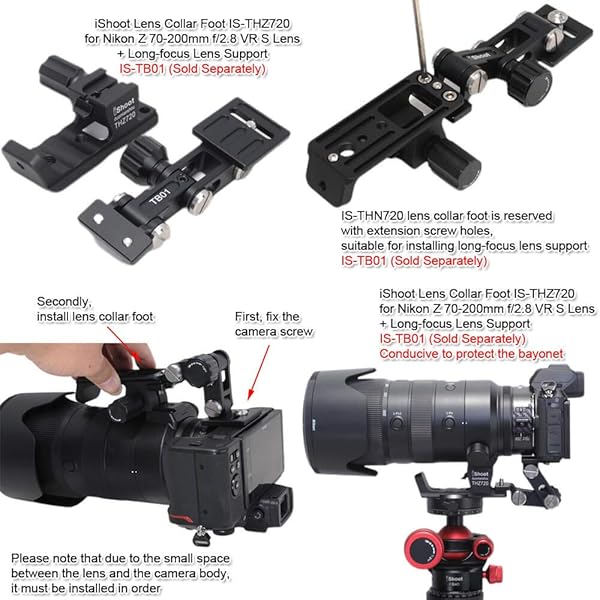 iShoot iShoot Metal Lens Collar Foot Stand Tripod Mount Ring for Nikon Nikkor Z 70-200mm f2.8 VR S and Z 100-400mm F4.5-5.6 VR S - View 9 of 10