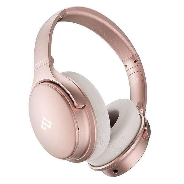 INFURTURE INFURTURE Rose Gold Noise Cancelling Headphones: Wireless, Deep Bass, 40H Playtime, Perfect for Travel & Home Office