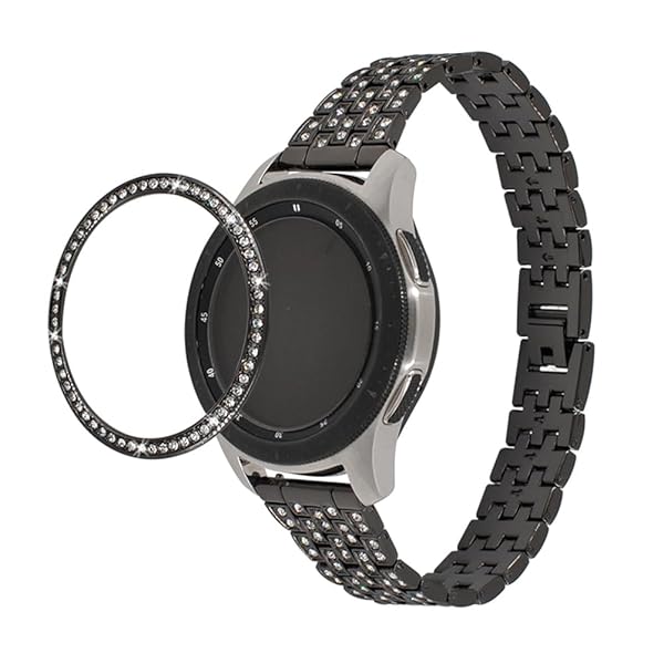 Hemobllo Hemobllo Bezel Ring for Samsung 46mm Metal Protective Case with Bling Diamond Anti-Scratch Frame Accessories Black - View 5 of 11