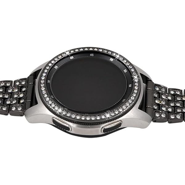 Hemobllo Hemobllo Bezel Ring for Samsung 46mm Metal Protective Case with Bling Diamond Anti-Scratch Frame Accessories Black - View 6 of 11