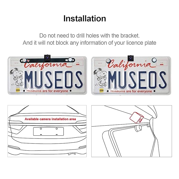 ATOTO ATOTO AC-HD02LR 720P Rearview Camera with Live Rearview HD Picture Quality Night Vision Waterproof Compatible with ATOTO X10 S8 F7 A6 A5 Series - View 4 of 6