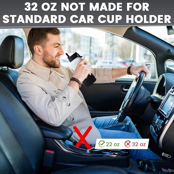 lexlion Lexlion 32 Oz Triple Walled Insulated Stainless Steel Fruit Infuser Water Bottle with Leakproof Design and 3 Lids for Ultimate Hydration - View 10 of 10