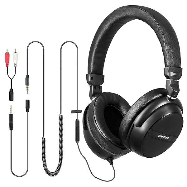 SIMOLIO SIMOLIO 21.6FT Wired Headphones for TV & PC with Volume Control, Mic & Fold-Flat Design - SM-906TV - View 2 of 9