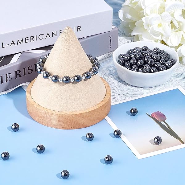 OLYCRAFT OLYCRAFT 150PCS Grade A 8mm Hematite Beads Non-Magnetic Round Loose Beads for Jewelry Making Necklace and Pendant - View 7 of 8