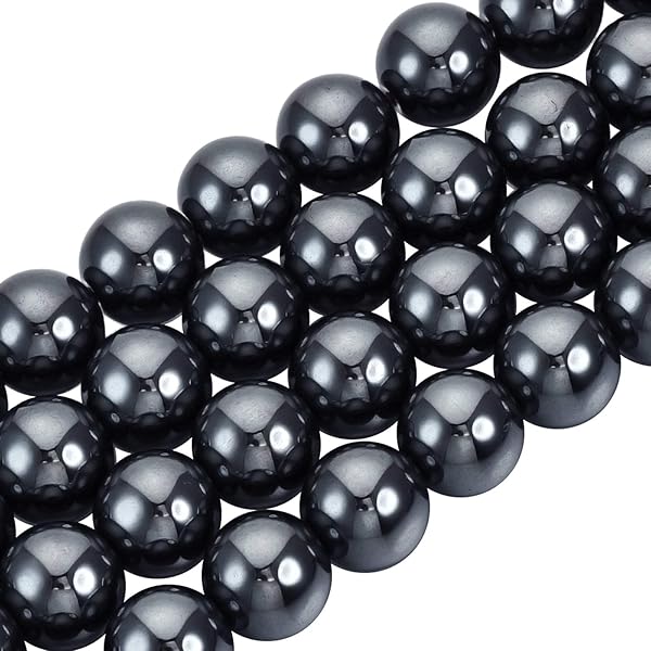 OLYCRAFT 150PCS Grade A 8mm Hematite Beads Non-Magnetic Round Loose Beads for Jewelry Making Necklace and Pendant