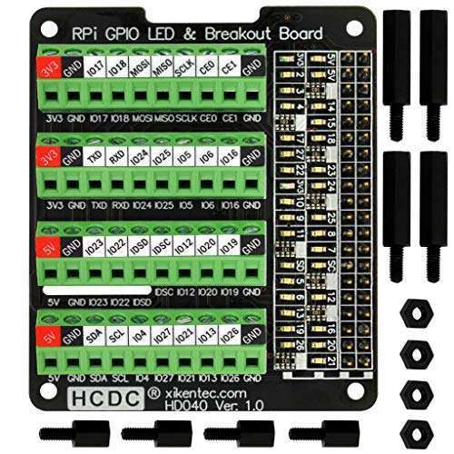 HCDC Upgrade Your Raspberry Pi with HCDC GPIO Status LED & Terminal Block HAT for A+, B+, 2B, 3B, 4B Models - View 3 of 10