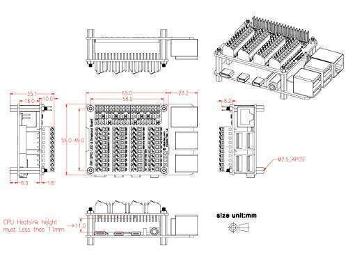 HCDC Upgrade Your Raspberry Pi with HCDC GPIO Status LED & Terminal Block HAT for A+, B+, 2B, 3B, 4B Models - View 8 of 10